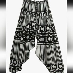 Buddha Pants Unisex Plus Boho Hippie Tribal Savannah Harem Pants Black